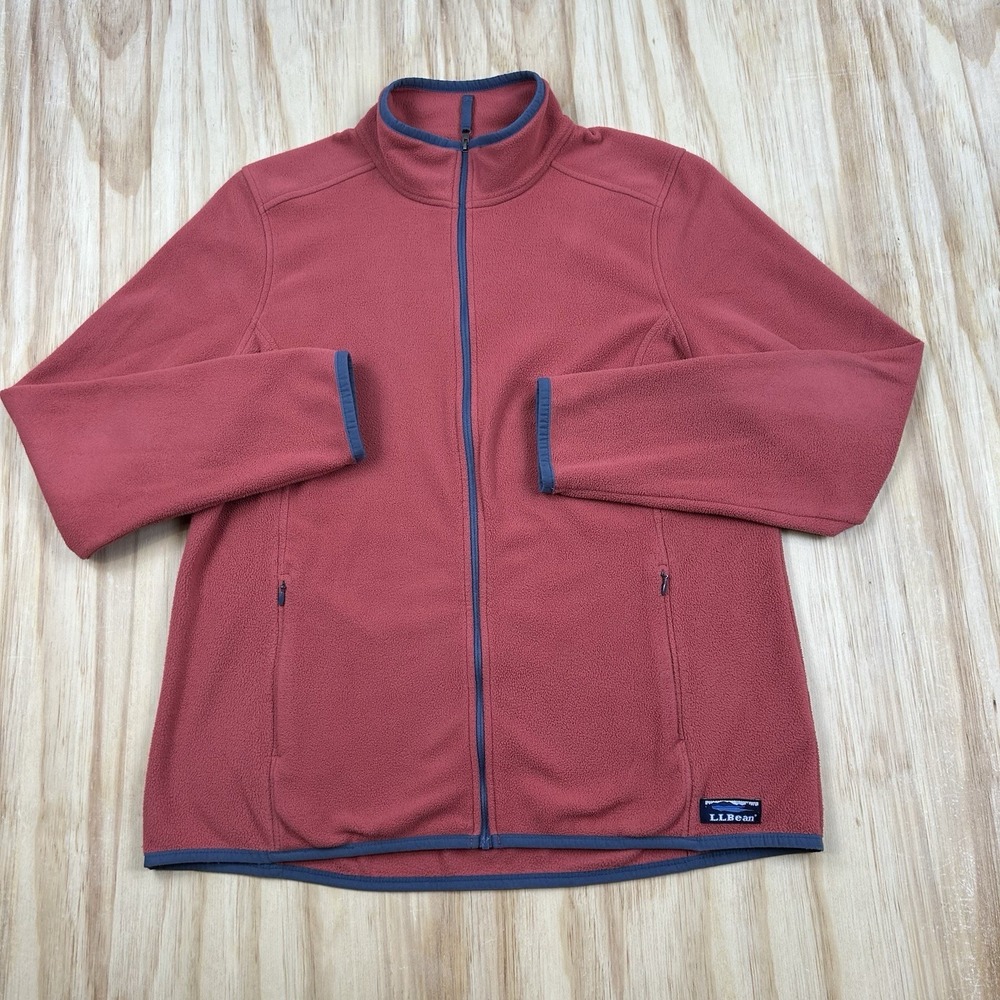 L.L.Bean Lightweight Fleece Full-Zip Jacket Soft Brushed Fleece Pink L 505303